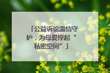 公益诉讼温情守护，为母爱撑起“私密空间”