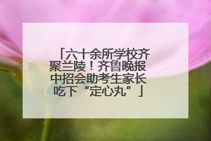 六十余所学校齐聚兰陵！齐鲁晚报中招会助考生家长吃下“定心丸”