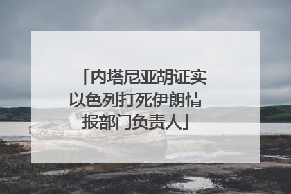 内塔尼亚胡证实以色列打死伊朗情报部门负责人
