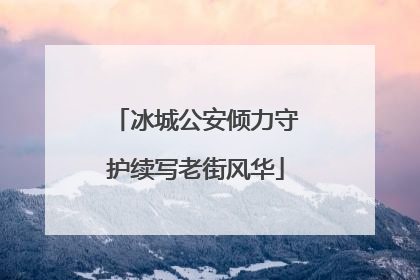 冰城公安倾力守护续写老街风华