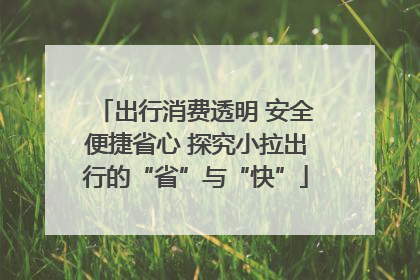 出行消费透明 安全便捷省心 探究小拉出行的“省”与“快”