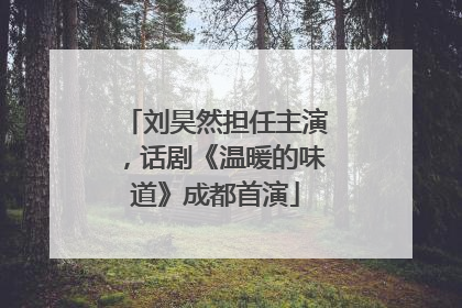刘昊然担任主演，话剧《温暖的味道》成都首演