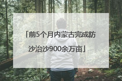 前5个月内蒙古完成防沙治沙900余万亩