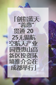 剑指蓝天 “蓉惠”贯通 2025无锡航空航天产业园暨惠山高新区投资环境推介会在成都举行