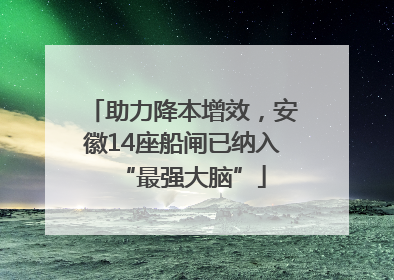 助力降本增效，安徽14座船闸已纳入“最强大脑”