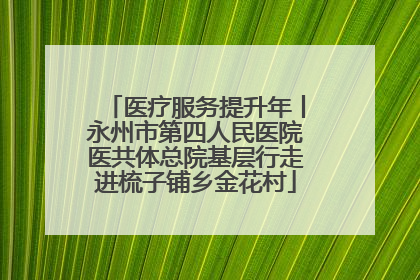 医疗服务提升年丨永州市第四人民医院医共体总院基层行走进梳子铺乡金花村