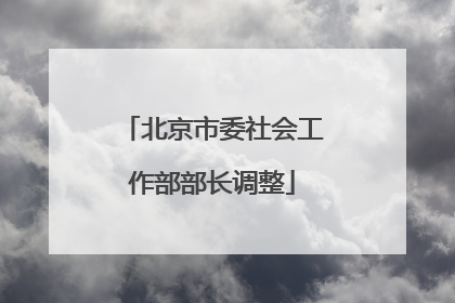 北京市委社会工作部部长调整
