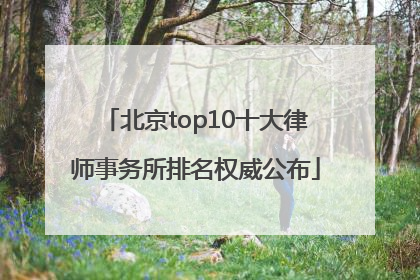 北京top10十大律师事务所排名权威公布