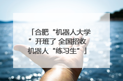 合肥“机器人大学”开班了 全国招收机器人“练习生”