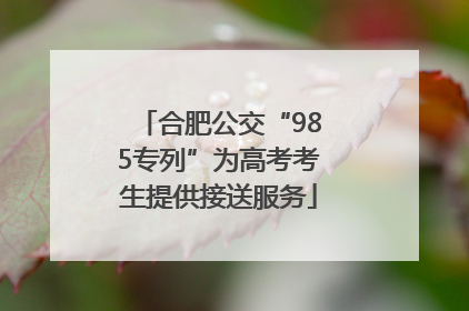 合肥公交“985专列”为高考考生提供接送服务