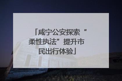 咸宁公安探索“柔性执法”提升市民出行体验