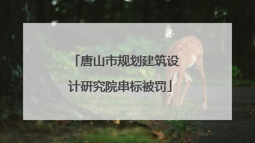 唐山市规划建筑设计研究院串标被罚