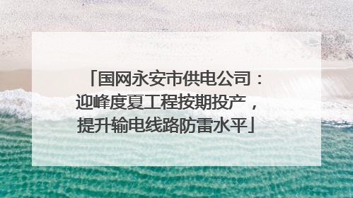 国网永安市供电公司：迎峰度夏工程按期投产，提升输电线路防雷水平