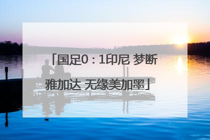 国足0∶1印尼 梦断雅加达 无缘美加墨