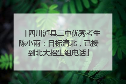 四川泸县二中优秀考生陈小雨：目标清北，已接到北大招生组电话