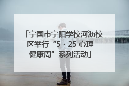 宁国市宁阳学校河沥校区举行“5・25 心理健康周”系列活动