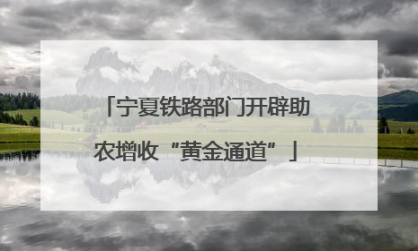 宁夏铁路部门开辟助农增收“黄金通道”