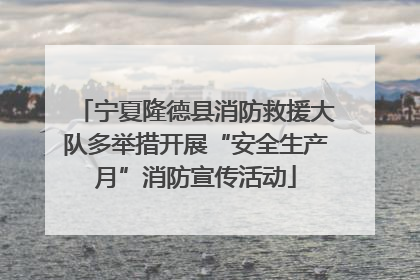 宁夏隆德县消防救援大队多举措开展“安全生产月”消防宣传活动