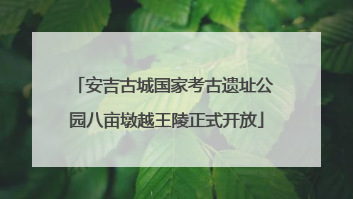 安吉古城国家考古遗址公园八亩墩越王陵正式开放