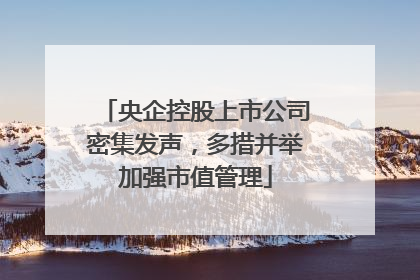 央企控股上市公司密集发声，多措并举加强市值管理