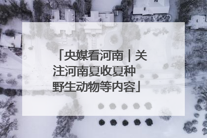 央媒看河南｜关注河南夏收夏种 野生动物等内容