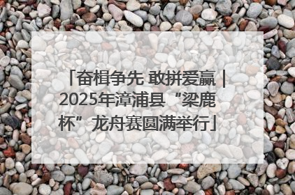 奋楫争先 敢拼爱赢｜2025年漳浦县“梁鹿杯”龙舟赛圆满举行
