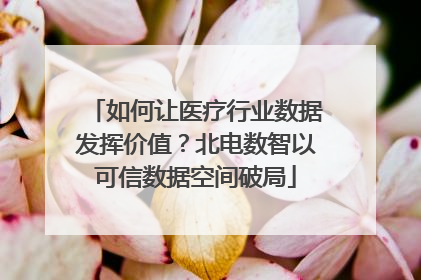 如何让医疗行业数据发挥价值？北电数智以可信数据空间破局
