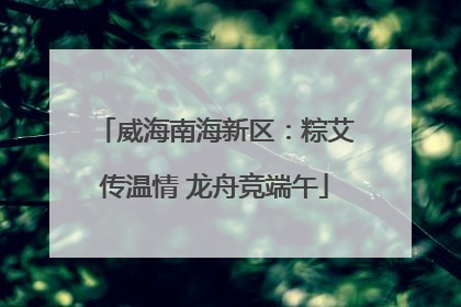 威海南海新区：粽艾传温情 龙舟竞端午