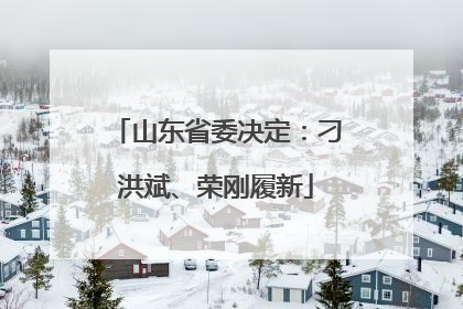 山东省委决定：刁洪斌、荣刚履新
