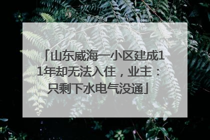 山东威海一小区建成11年却无法入住，业主：只剩下水电气没通