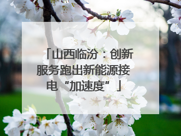 山西临汾：创新服务跑出新能源接电“加速度”