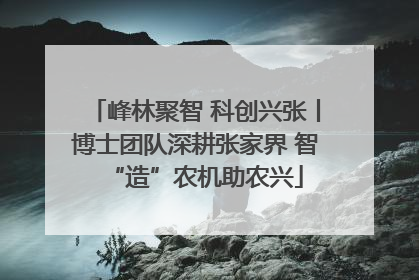 峰林聚智 科创兴张丨博士团队深耕张家界 智“造”农机助农兴
