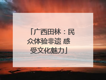 广西田林：民众体验非遗 感受文化魅力