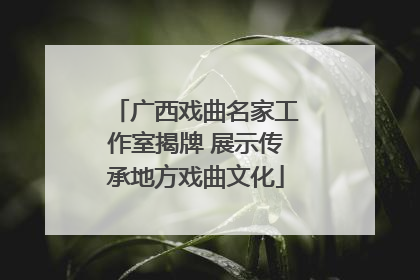 广西戏曲名家工作室揭牌 展示传承地方戏曲文化