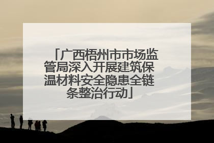 广西梧州市市场监管局深入开展建筑保温材料安全隐患全链条整治行动