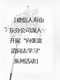 建信人寿山东分公司深入开展“向张富清同志学习”系列活动