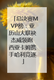 总决赛MVP榜：亚历山大联袂杰威领跑 西亚卡姆携手哈利竞逐