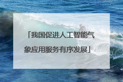 我国促进人工智能气象应用服务有序发展
