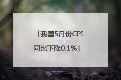 我国5月份CPI同比下降0.1%