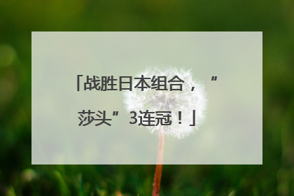 战胜日本组合，“莎头”3连冠！