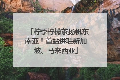 柠季柠檬茶扬帆东南亚！首站进驻新加坡、马来西亚