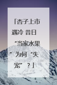 杏子上市遇冷 昔日“当家水果”为何“失宠”？