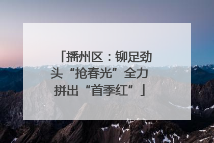 播州区：铆足劲头“抢春光”全力拼出“首季红”