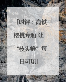 时评：高铁樱桃专厢 让“枝头鲜”每日可见