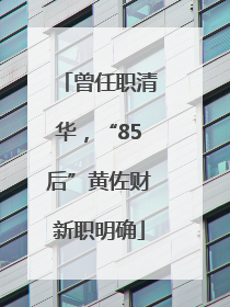 曾任职清华，“85后”黄佐财新职明确