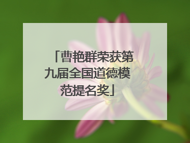 曹艳群荣获第九届全国道德模范提名奖