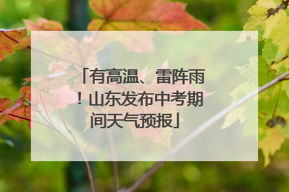 有高温、雷阵雨！山东发布中考期间天气预报