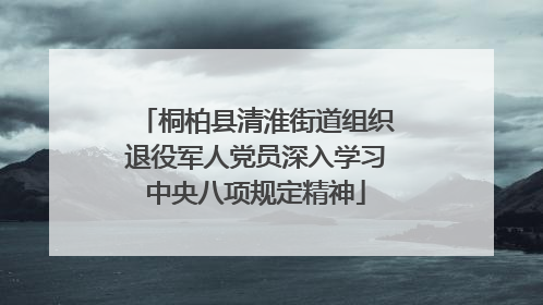 桐柏县清淮街道组织退役军人党员深入学习中央八项规定精神