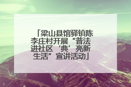 梁山县馆驿镇陈李庄村开展“普法进社区‘典’亮新生活”宣讲活动