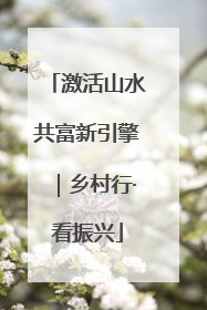 激活山水共富新引擎｜乡村行·看振兴